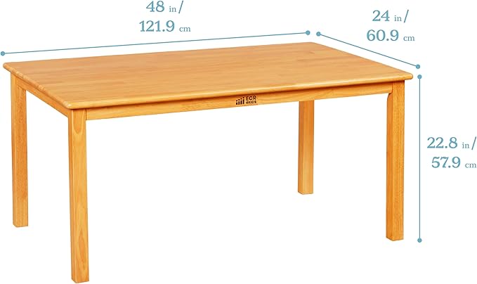 ECR4Kids 24in x 48in Rectangular Hardwood Table and Chair Set, 12in Seat Height - Image 5