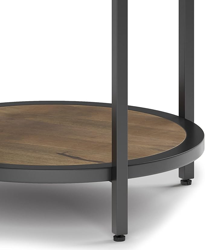 SIMPLIHOME Jenna Industrial 18 inch Wide Metal Round Accent Side Table in Warm - Image 5