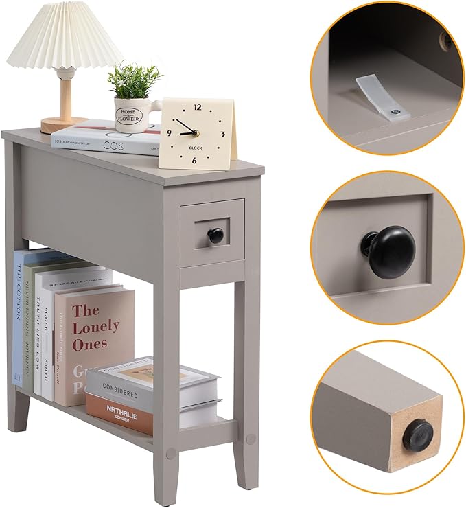 Gery 2 Pack Chairside Narrow End Table - Image 6