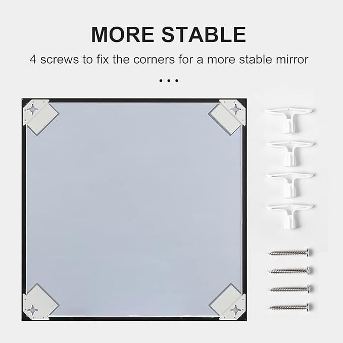 36x48 Inch Black Bathroom Mirror, Copper-Free, Aluminum Alloy Frame Vanity - Image 7