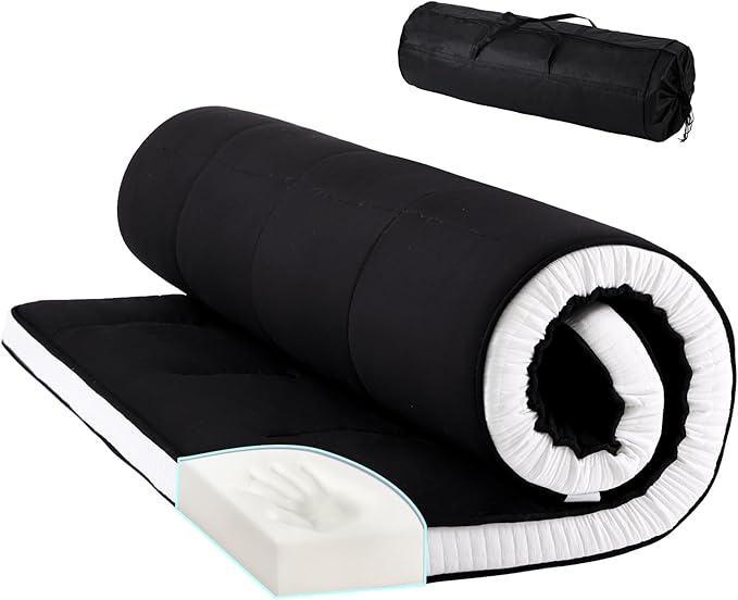 Tiita Memory Foam Mattress Topper Twin Size, Portable Roll Up Travel Car by TiitaHome
