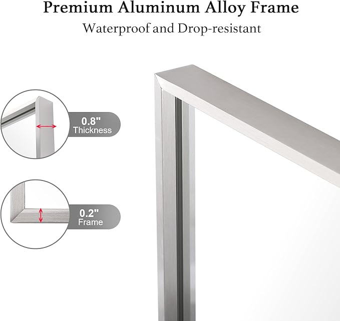 20x36 Inch Silver Bathroom Mirror - Image 3