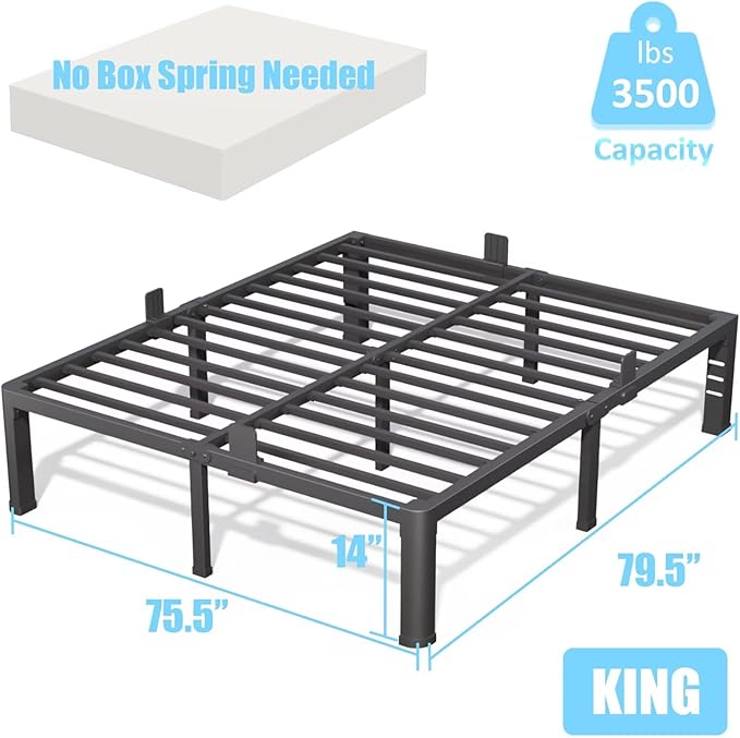 FUIOBYVV 14 Inch King Bed Frame - Image 3