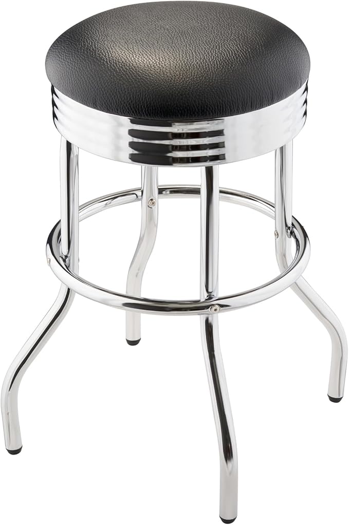 TRINITY Heavy Duty 25-Inch Backless Swivel Bar Stool - Image 5