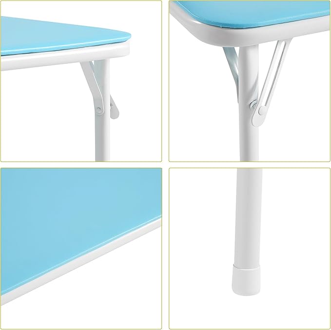 VECELO Folding Activity Table and Chairs 5 Pcs, - Image 4