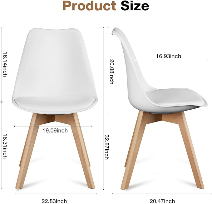 OLIXIS Set of 4 Dining Kitchen Mid-Century Modern Chairs - Image 5