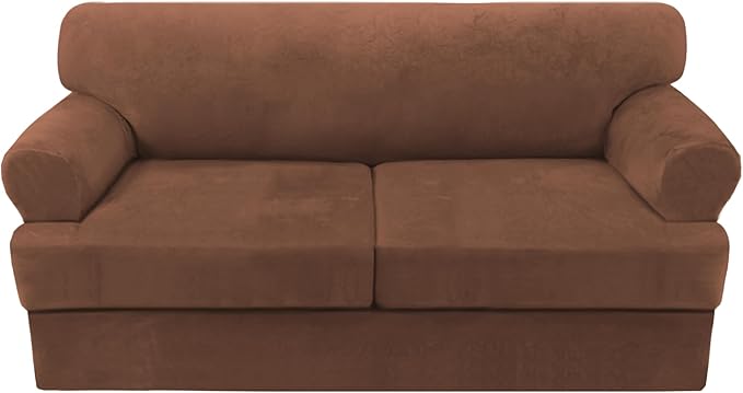 H.VERSAILTEX Sofa Cover 3 Piece T Cushion Loveseat Slipcovers Thick Velvet by HVERSAILTEX