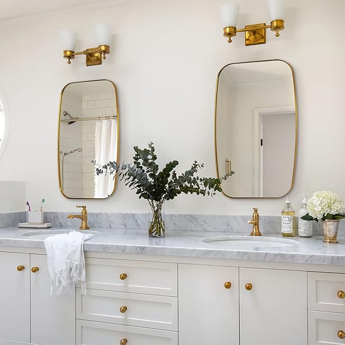 ANDY STAR Gold Bathroom Mirror, 20x30’’ Brushed Gold Vanity Mirror - Image 6