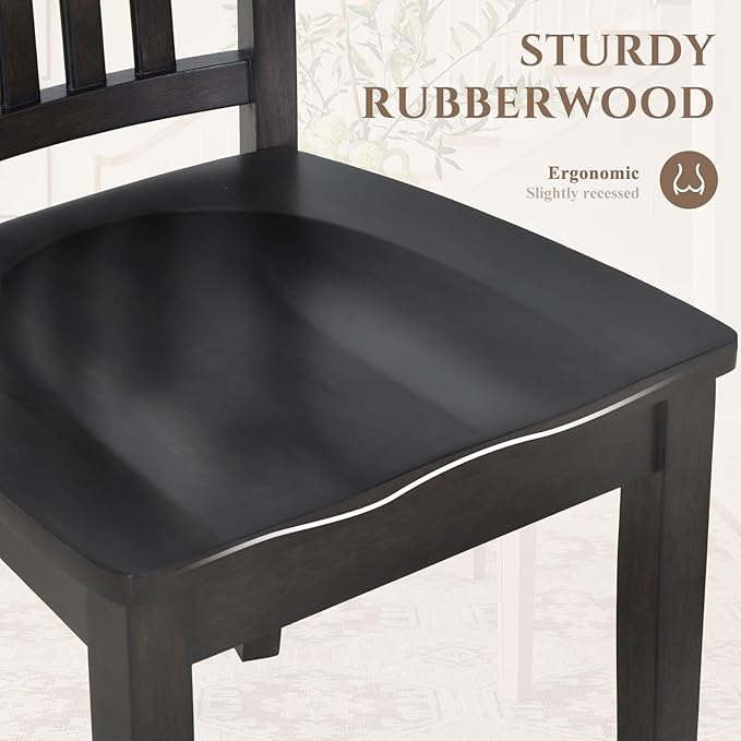 COLAMY Wooden Dining Chairs Set of 6, Spindle High Back Windsor Kitchen Side - Image 5