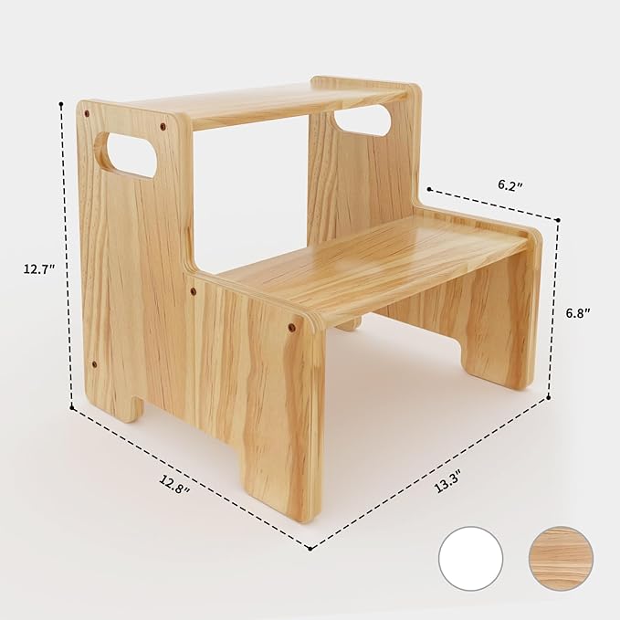 Wooden Step Stool, Two Step Stool - Image 3