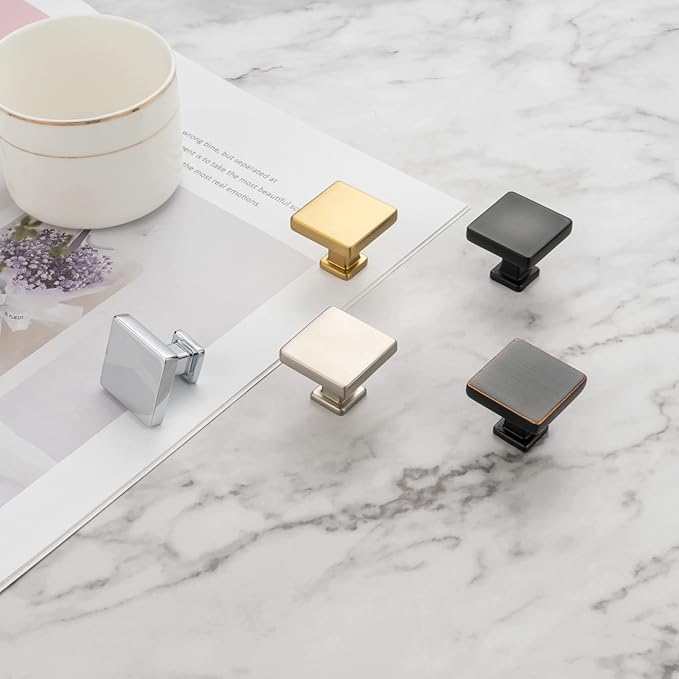 KOOFIZO 30 Pack Black Cabinet Knobs Matte Black Drawer Knobs K08 Square Single - Image 6