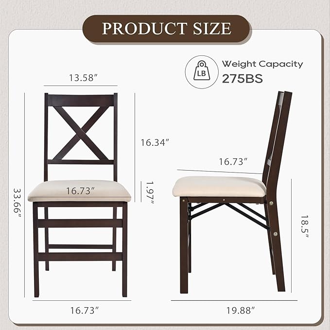 COLAMY Folding Dining Chairs Set of 6, Foldable Chairs - Image 3