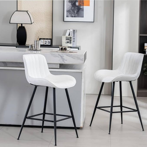 24’’ Bar Stools Set of 2 Modern Barstools White Bar Stools by Whiterye
