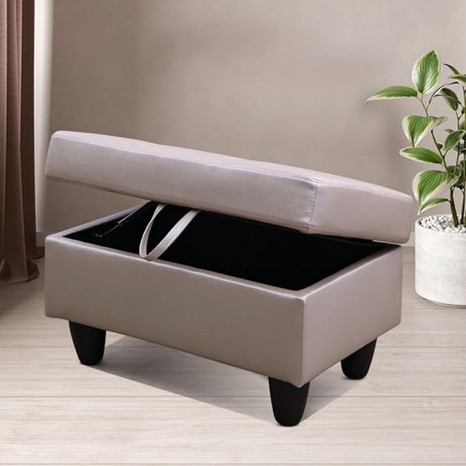 Latte L-Shaped 3-Piece Faux Leather Sofa - Image 4