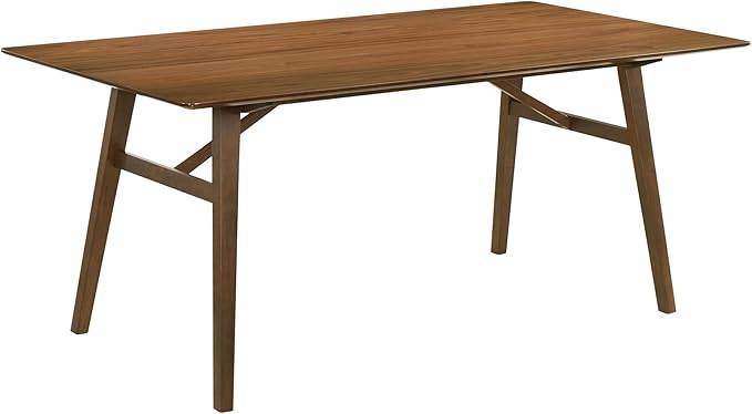 Armen Living Channell Mid Century Modern 5 Piece Walnut Wood Dining Table Set - Image 8