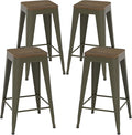 30 inch Backless Bar Stools Set of 4, Indoor Metal Bar Stools by Vinahomar