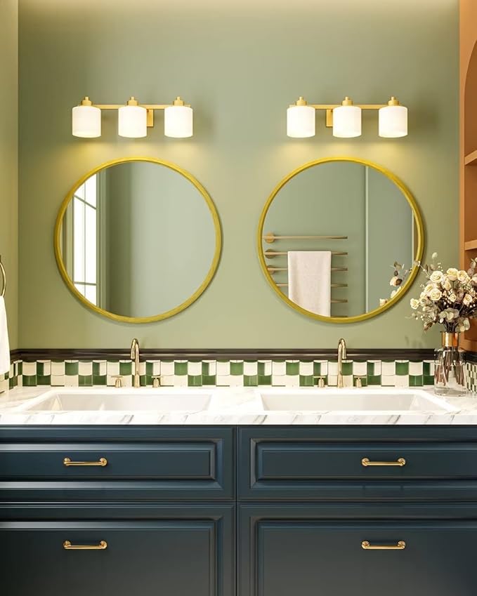 Growsun 15.7'' Retro Gold Round Mirror Circle Wall Mirror - Image 6