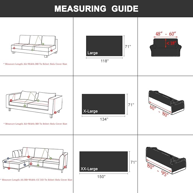 STACYPIK Boho Black Beige Couch Cover Wrinkle Resistant Sofa Cover - Image 4