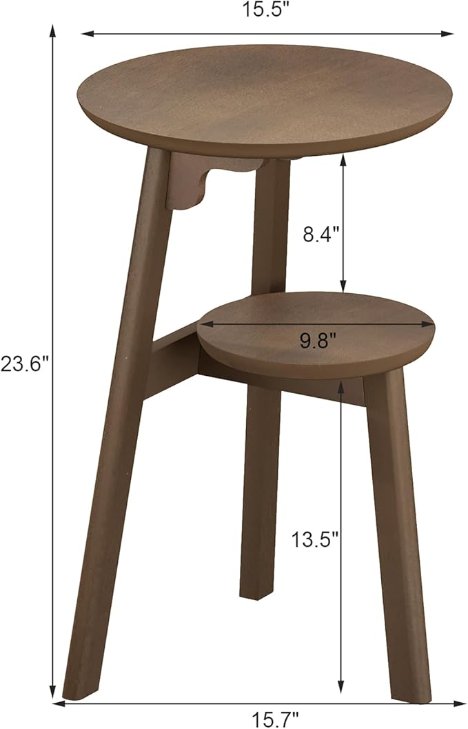ChooChoo Round End Table Set of 2, Narrow Side Table - Image 3