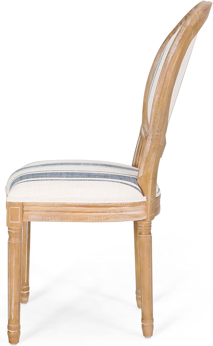 Christopher Knight Home Phinnaeus Dining Chair Set, Dark Blue Stripes + Light - Image 8