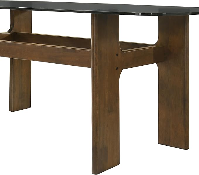 Armen living Ileena Mid-Century Modern 79 in. Rectangle Wood Dining Table in - Image 6