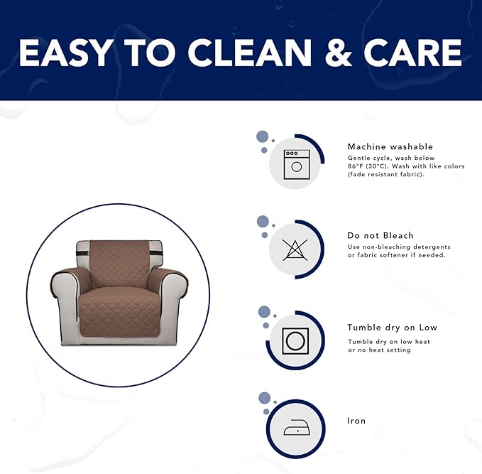PureFit Reversible Sofa Cover Water Resistant Chair Couch Cover, Machine - Image 7
