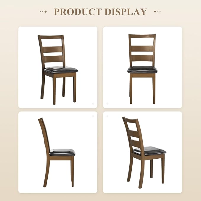 COLAMY Farmhouse Dining Chairs Set of 6, Upholstered Kitchen Chairs - Image 6