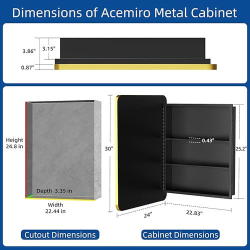 24x30 Inch Bathroom Medicine Cabinet - Image 2