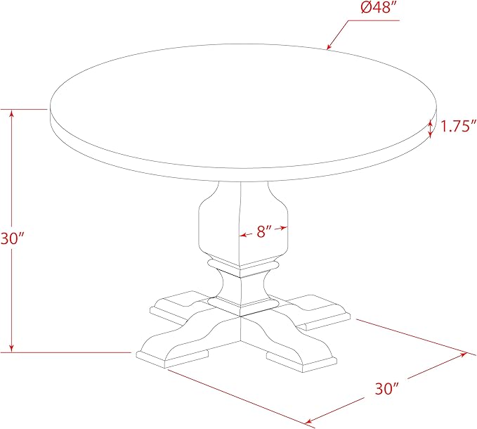 East West Furniture I3MZ5-748 5 Piece Dining Room Table Set Includes a Round - Image 15