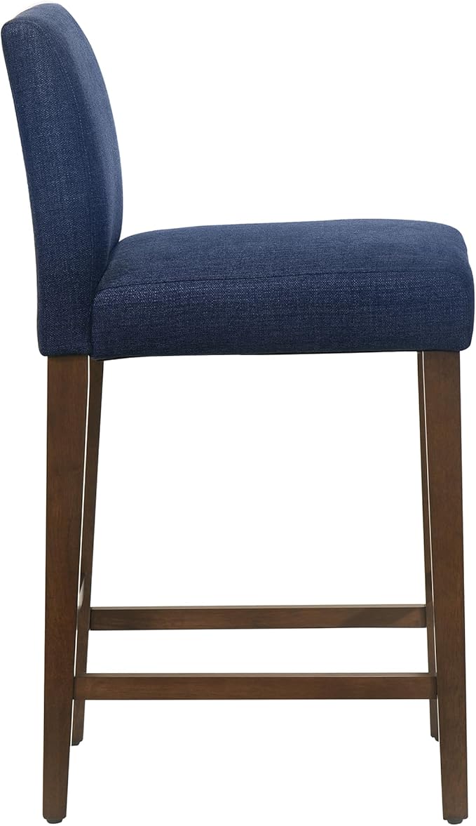 CHITA Counter Height Bar Stools Set of 3, Fabric in Midnight Blue - Image 6