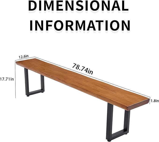 "Durable Solid Wood Top Bench - Image 3