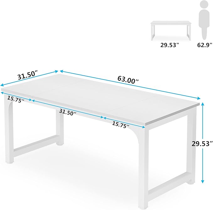 Tribesigns 63”Executive Desk, Large Office Computer Desk - Image 2