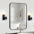 Black Bathroom Mirror, 30x36 Inch Matte Black Mirror, Aluminum Alloy Framed by CLBA