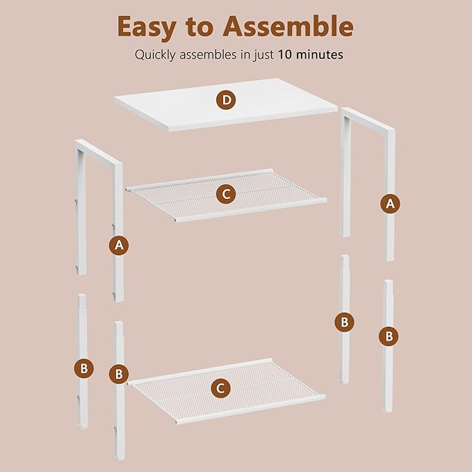 Hoctieon 3 Tier End Table, Telephone Table, Narrow Side Table - Image 8