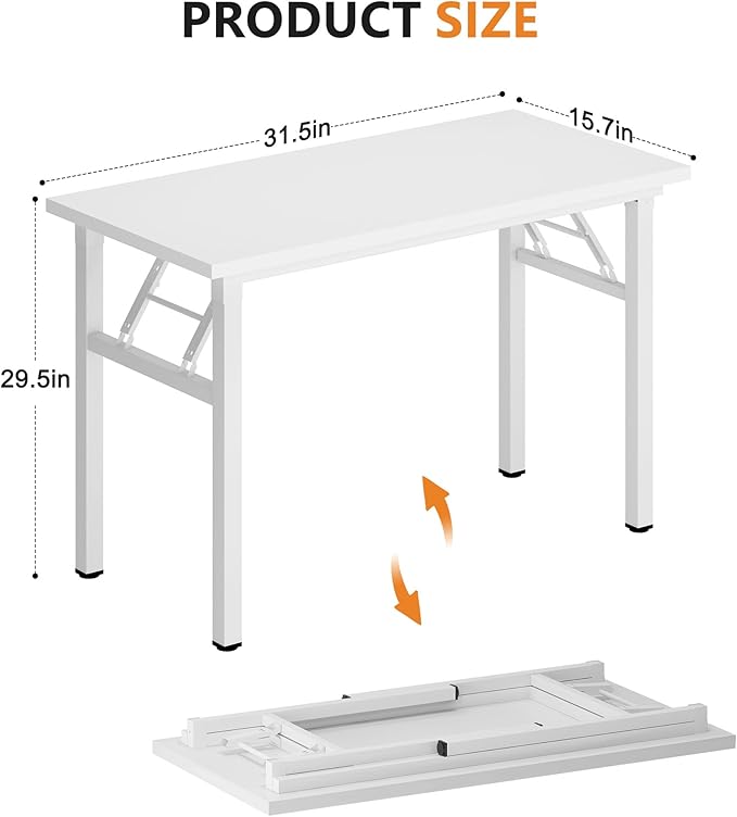 DlandHome Folding Desk Small Desk 31.5 inches Computer Desk - Image 3
