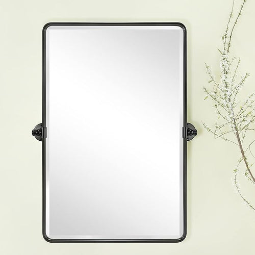 20x30'' Pivot Rectangle Bathroom Mirror Oil Rubbed Bronze Metal Framed Tilting by TEHOME