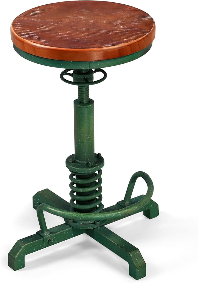 LOKKHAN American Antique Steampunk Bar Stool 24.41"-28.35" Vintage Industrial - Image 4