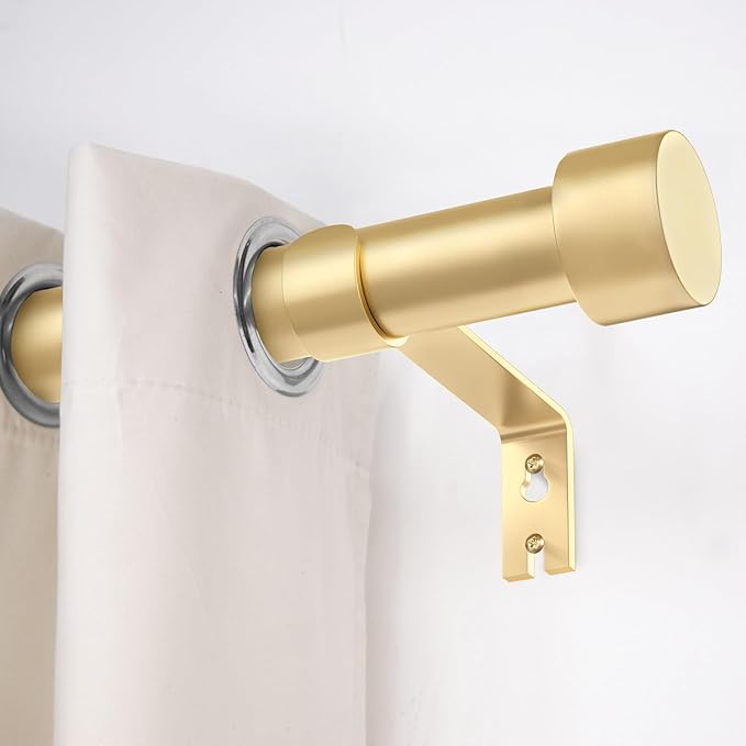 2 Pack Curtain Rods for Windows 48 to 84 Inch, 1 Inch Gold Adjustable Heavy - Image 4