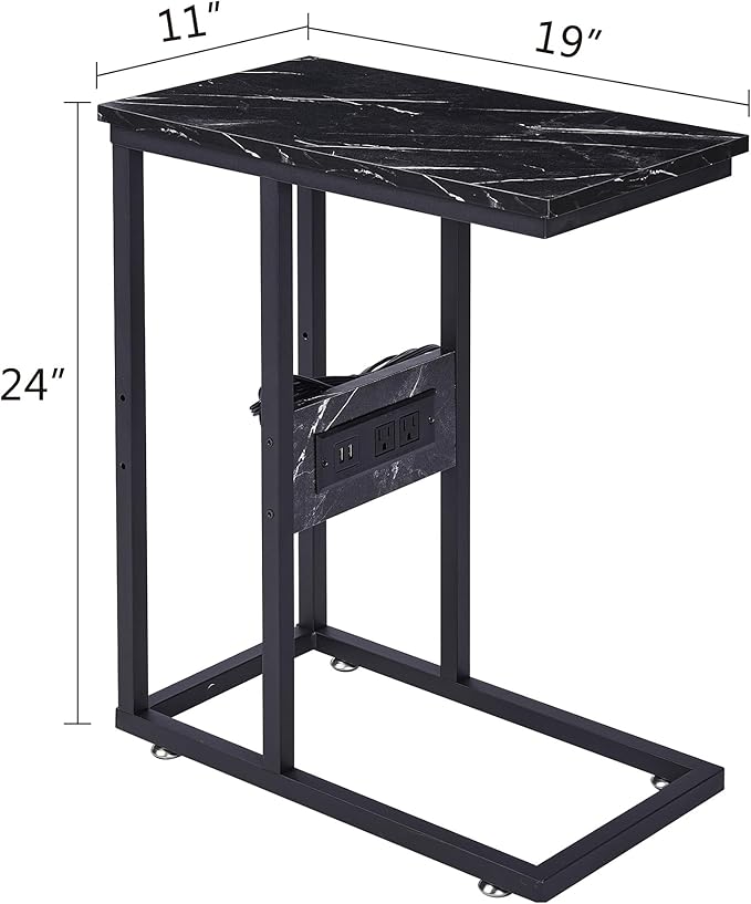 VECELO C Shaped End Side Table - Image 2