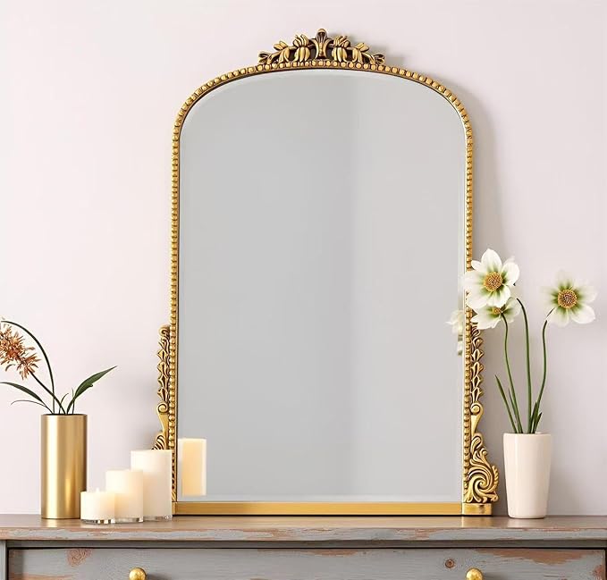 SHYFOY Traditional Gold Wall Mirror, Decorative Antique Wall Mirror, Vintage by SHYFOYHomeDecoration