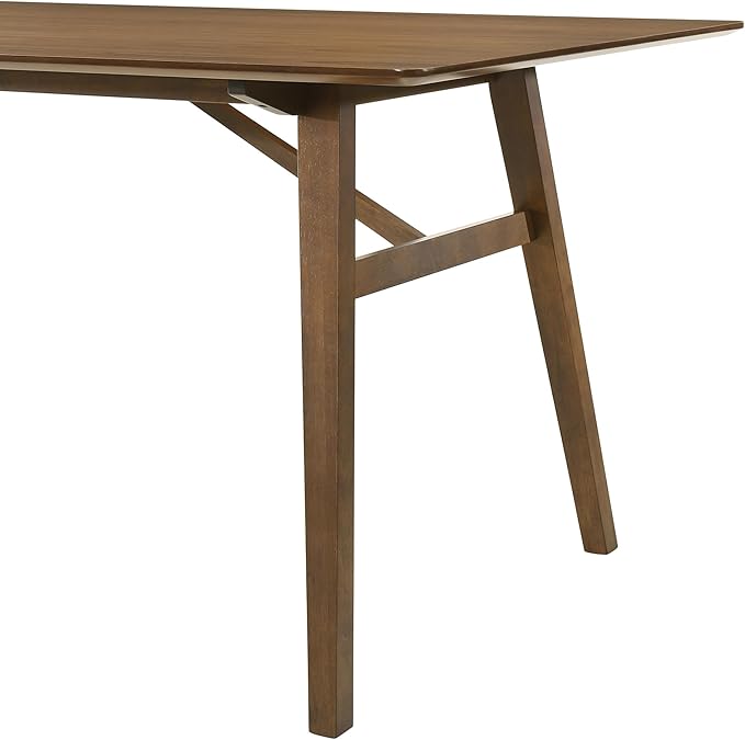 Armen Living Channell Mid Century Modern 7 Piece Walnut Wood Dining Table Set - Image 11