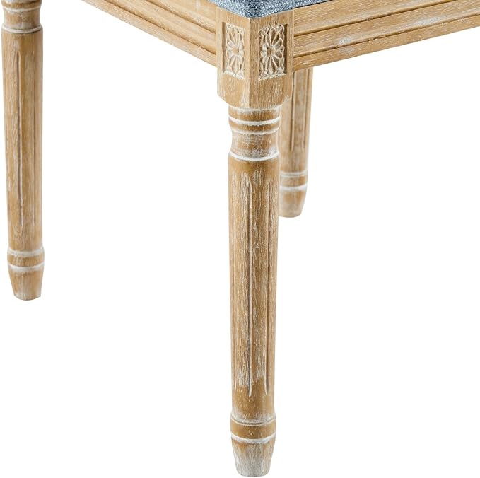 Merax Upholstered Solid Wood Dining Chairs Set of 2, French Country Style - Image 8