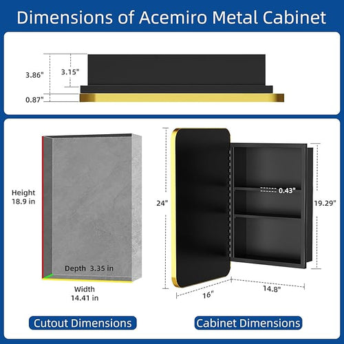 16x24 Inch Mirror Medicine Cabinet - Image 2