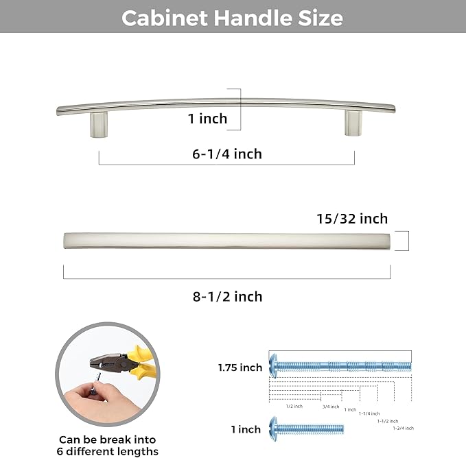 5 Pack Cabinet Handles 6.25" Hole Center - Image 3