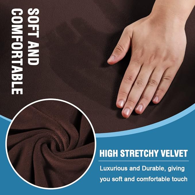 H.VERSAILTEX Sofa Cover 4 Piece T Cushion Sofa Slipcovers Thick Velvet Couch - Image 3