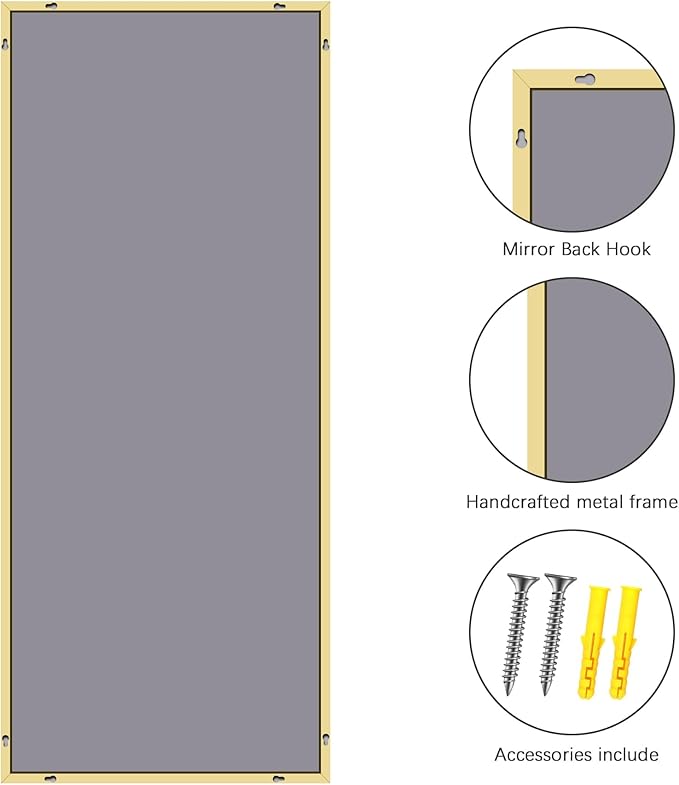 36x72inch Bathroom Mirror, Large Rectangular Wall Mirrors - Image 8