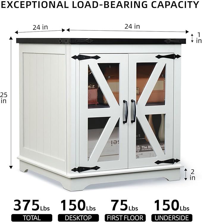 Farmhouse End Table, Rustic Square Sofa Beside Table - Image 2