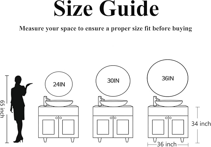36 inch Large Black Round Mirror - Image 5