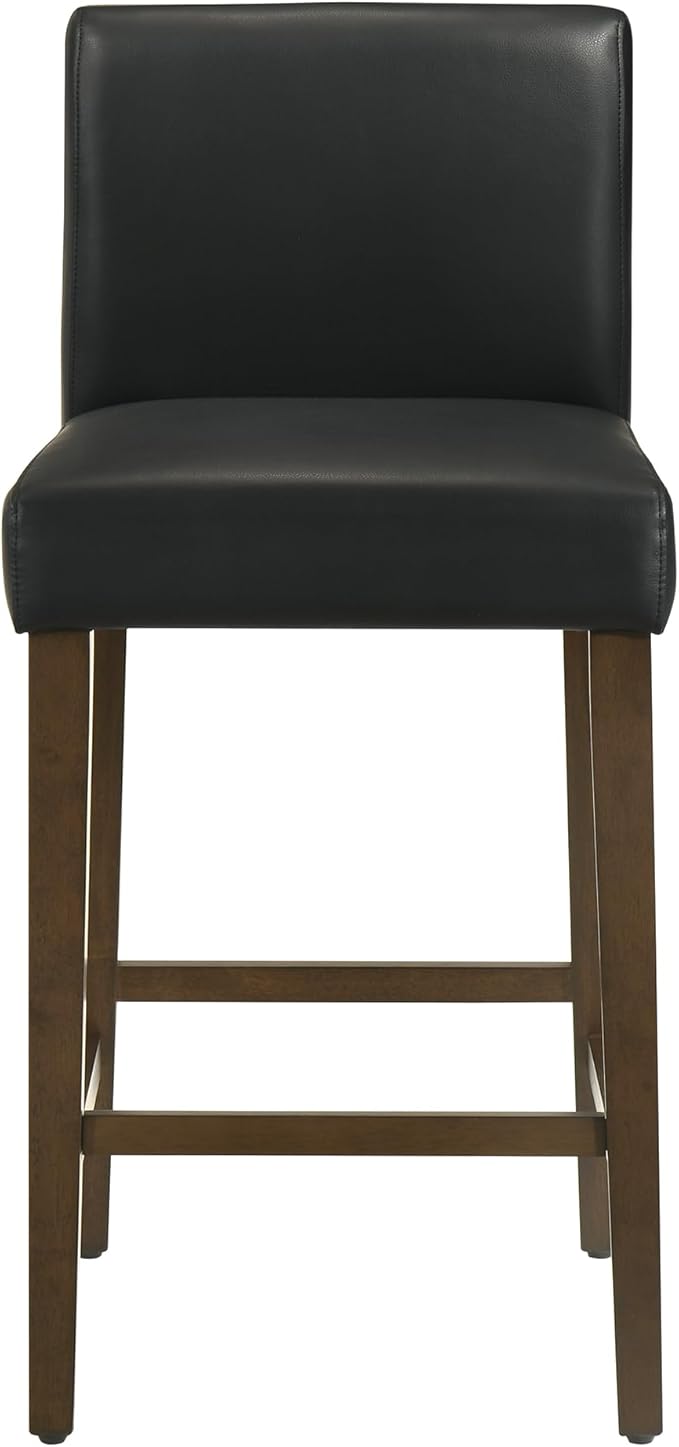CHITA Counter Height Bar Stools Set of 2, PU Leather in Black - Image 5
