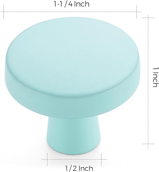 Ravinte 10 Pack Drawer Pulls 1-1/4 Inch Green Kitchen Cabinet Knobs Solid Round - Image 3
